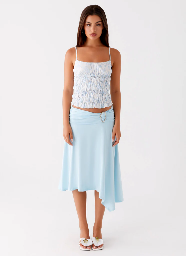 Brisa Midi Skirt - Turquoise
