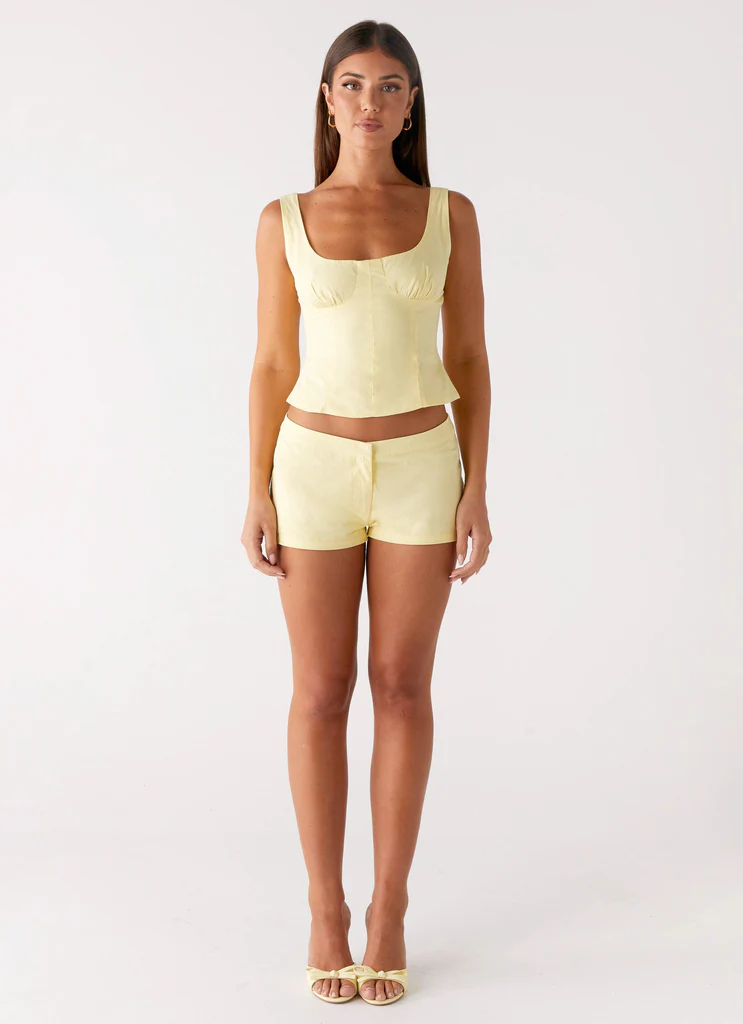 Coastline Bustier Top - Yellow