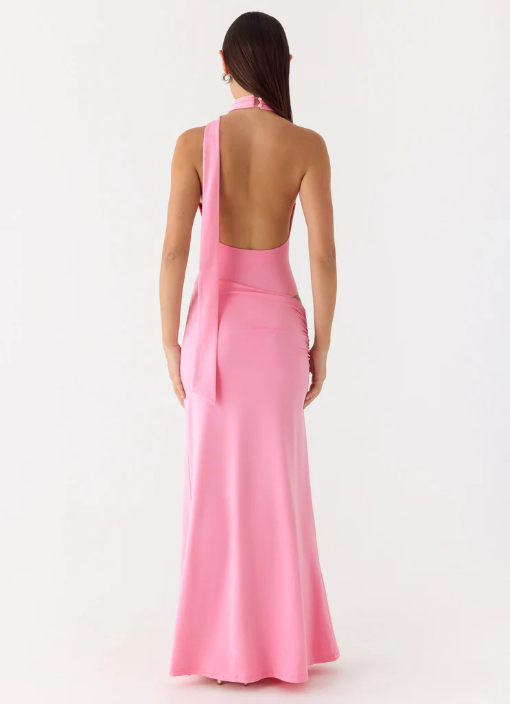 On My Way Bodysuit Maxi Dress - Pink