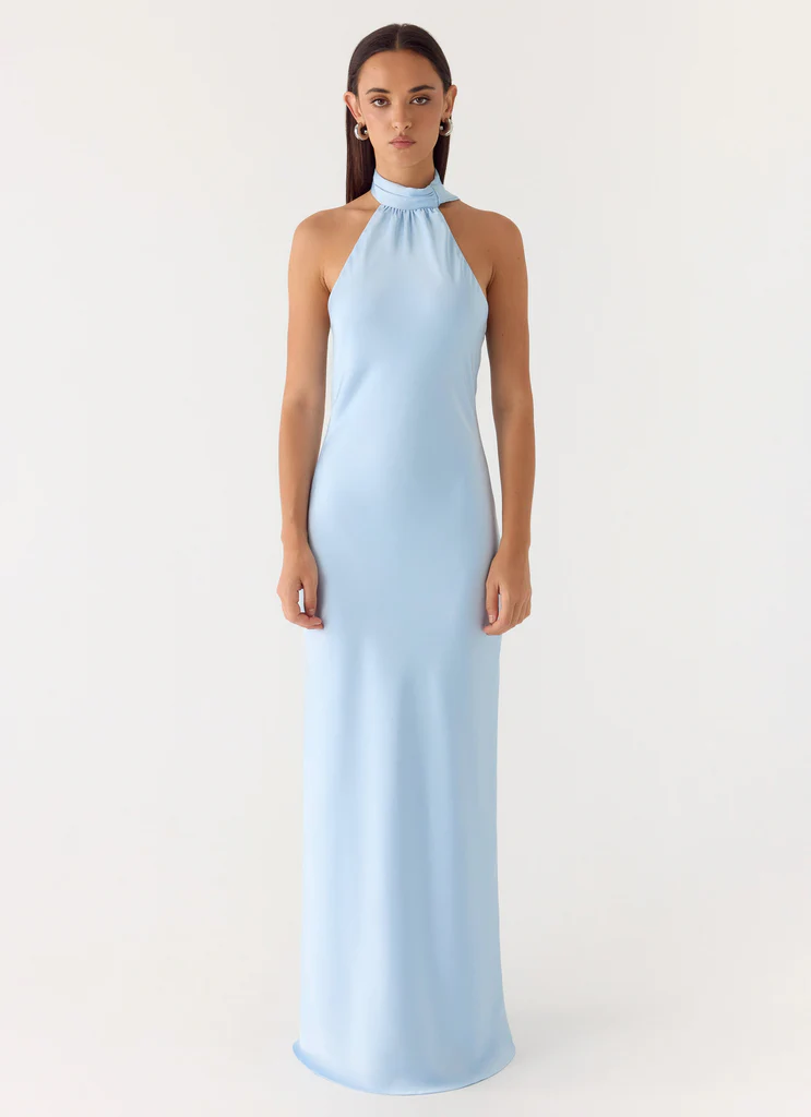 Keena Scarf Maxi Dress - Blue