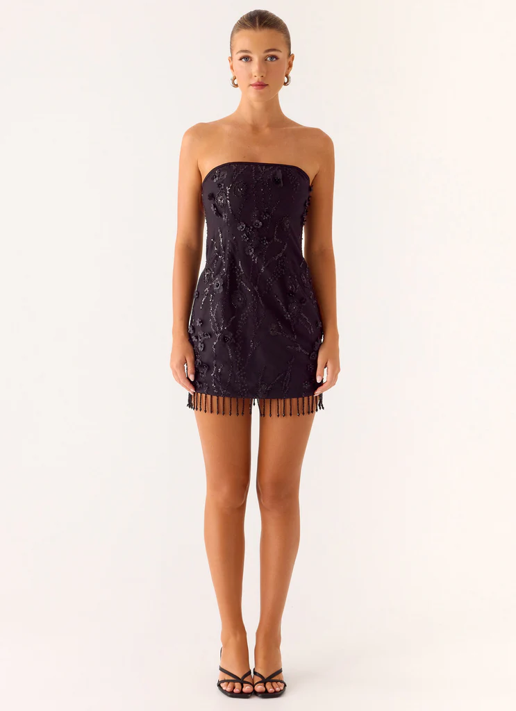 Wear My Kiss Mini Dress - Black
