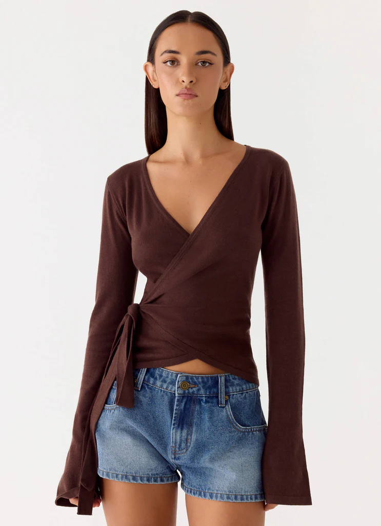 Halo Knit Top - Chocolate