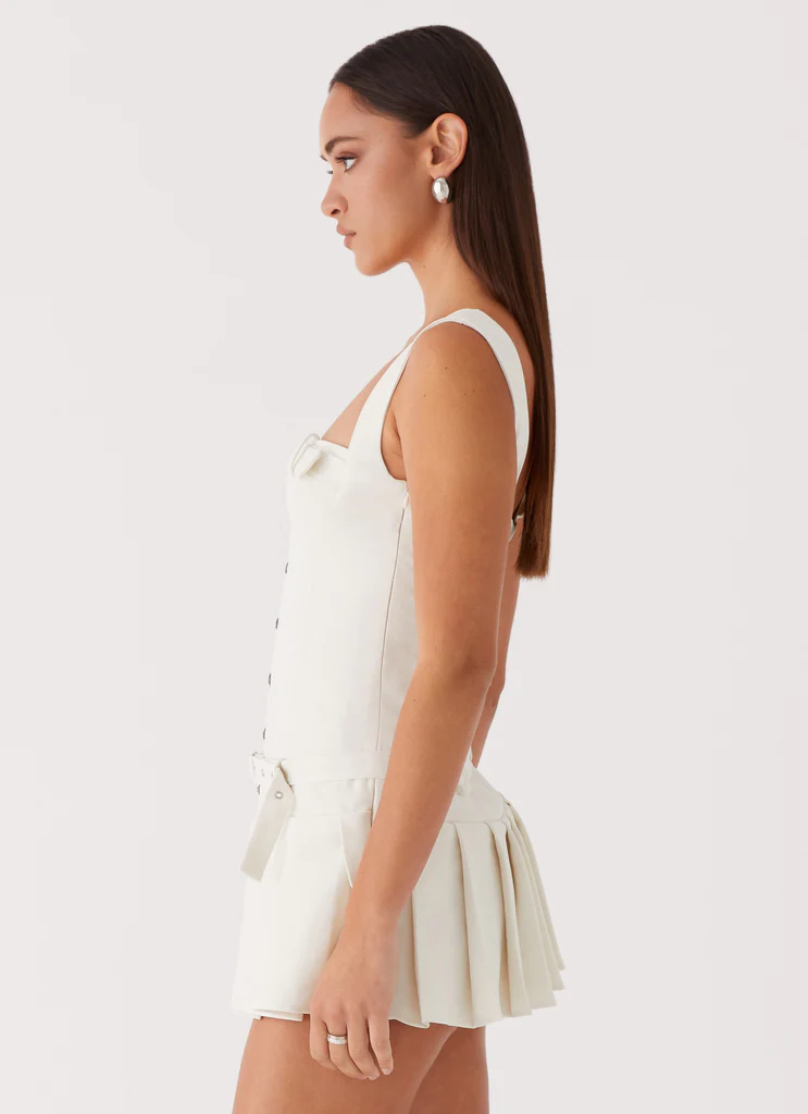 Poetic Justice Belt Mini Dress – White Poetic Justice Belt Mini Dress - White