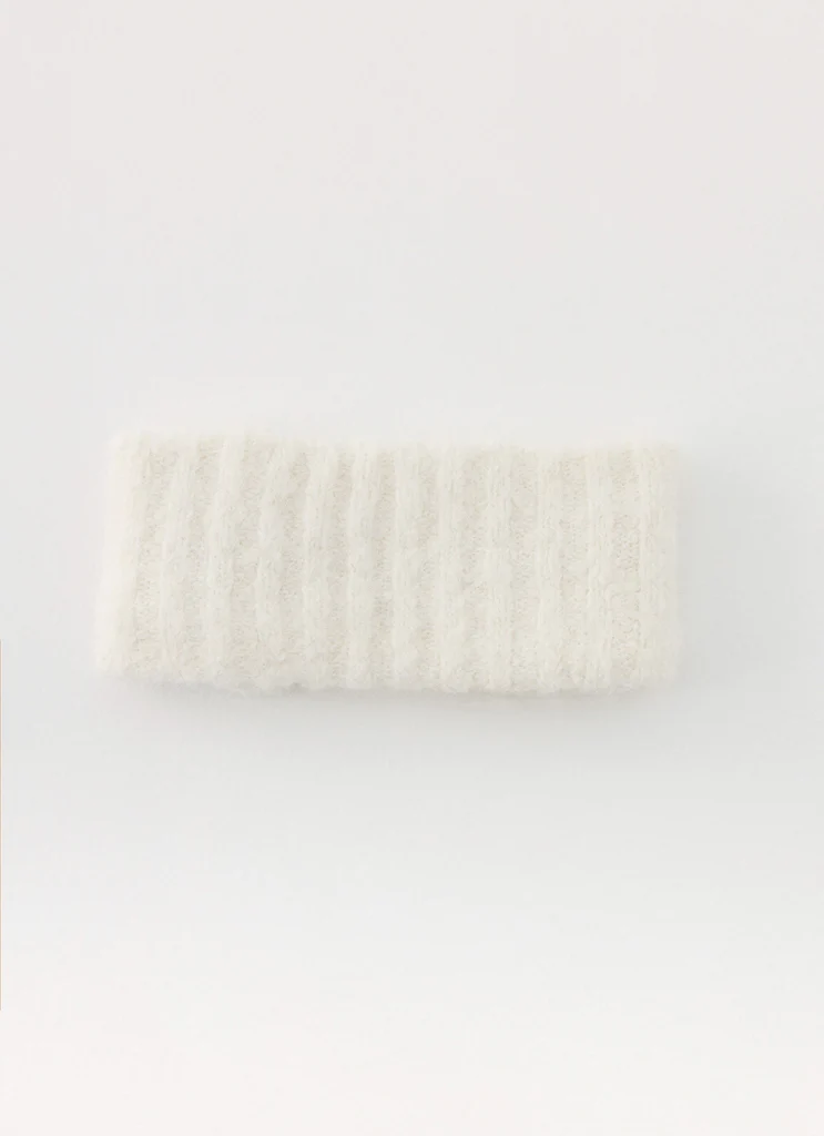 Snow Ball Knit headband - Cream