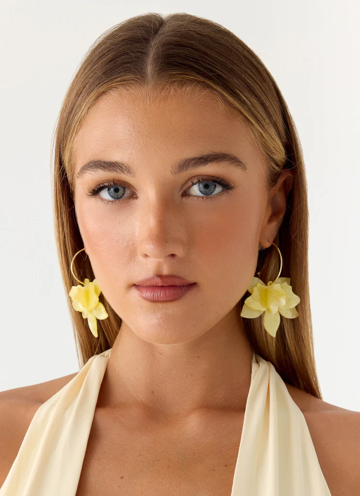 Frosted Citrus Earrings - Gold