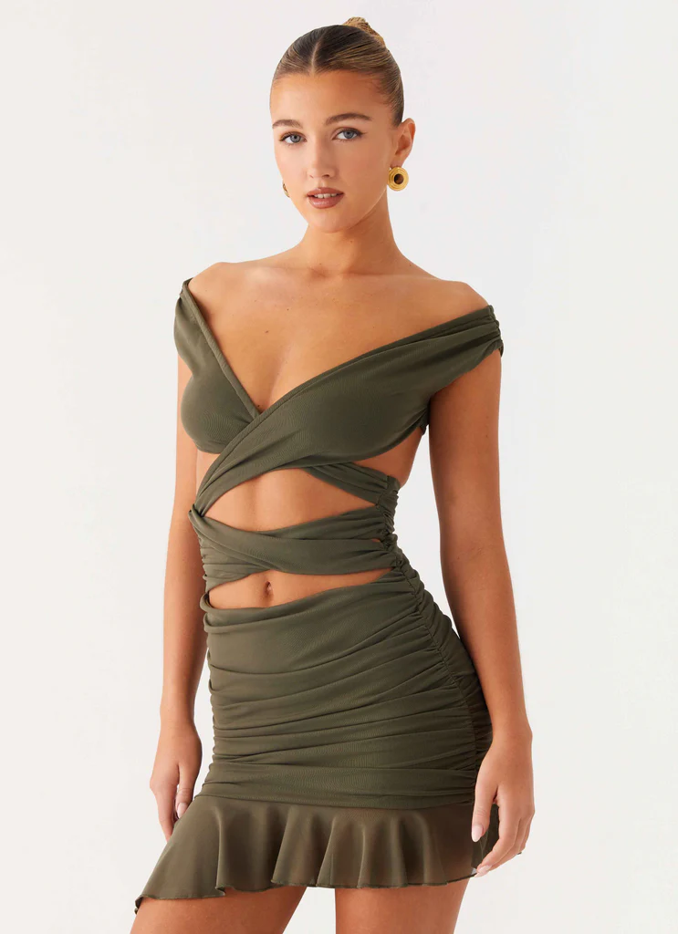 Ivy Whisper Mini Dress - Khaki