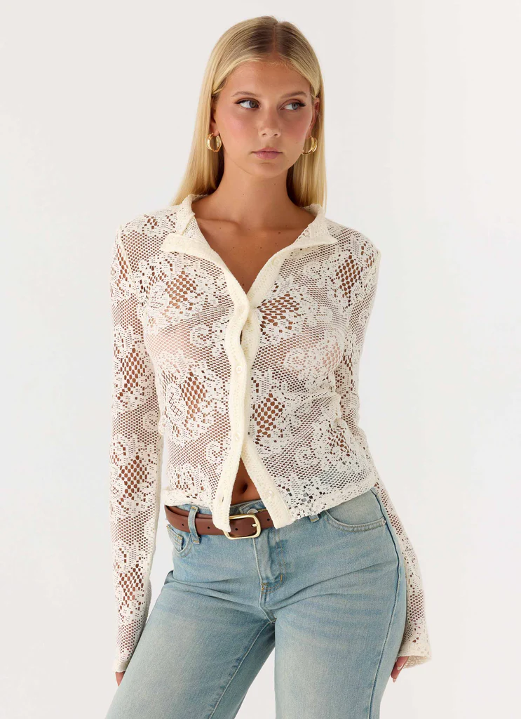 Orellia Long Sleeve Top - Ivory