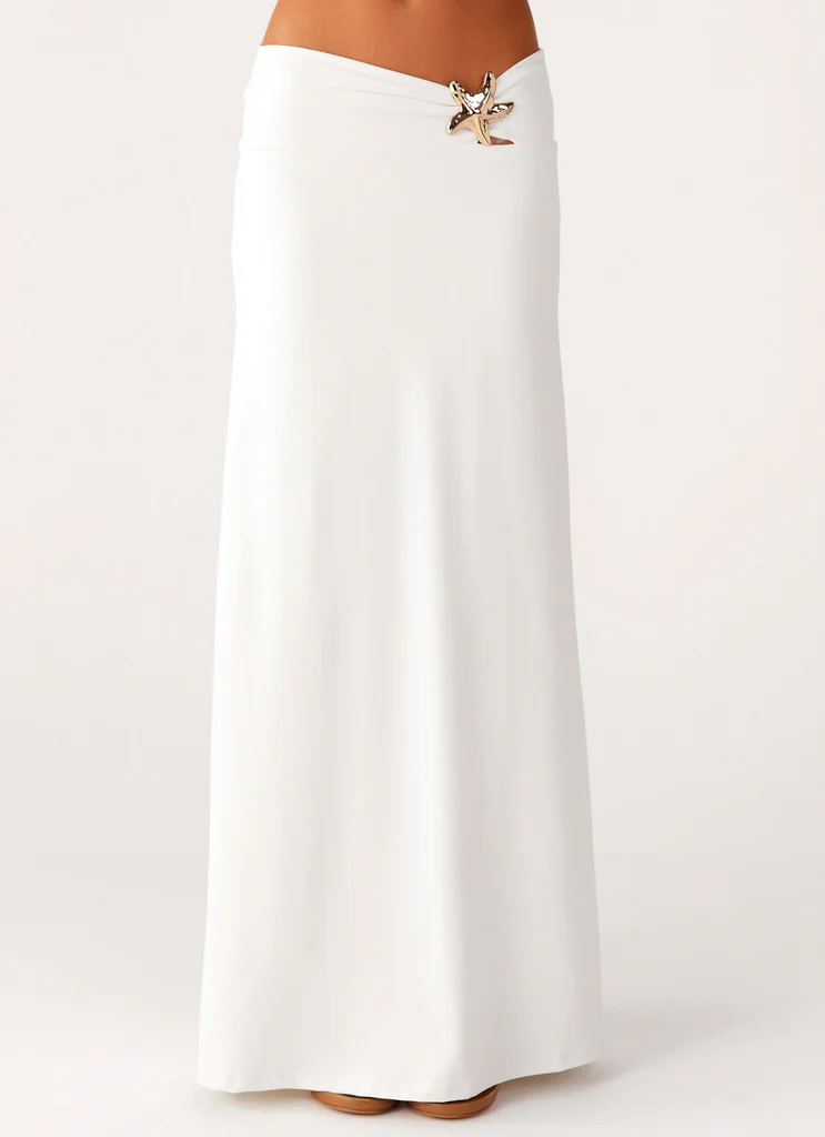 Shoreline Glow Maxi Skirt - Off White