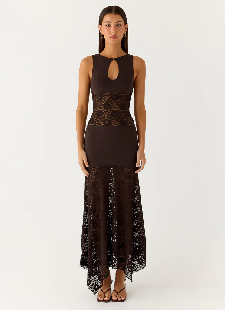 Koka Lace Maxi Dress - Cool Chocolate