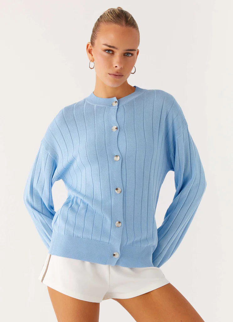 Leo Oversized Cardigan - Sky Blue