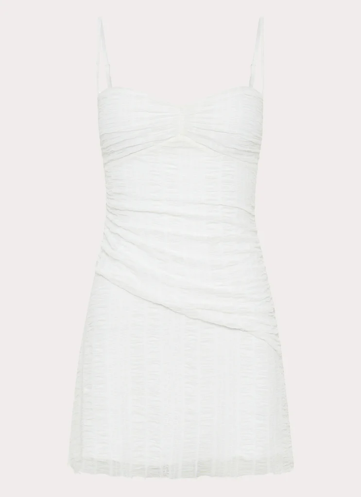 Arden Mesh Mini Dress - White