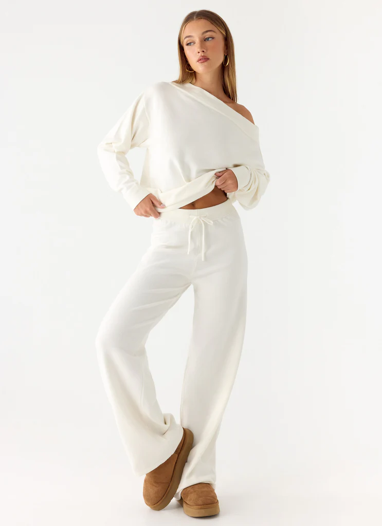 Sherlee Knit Pants - White