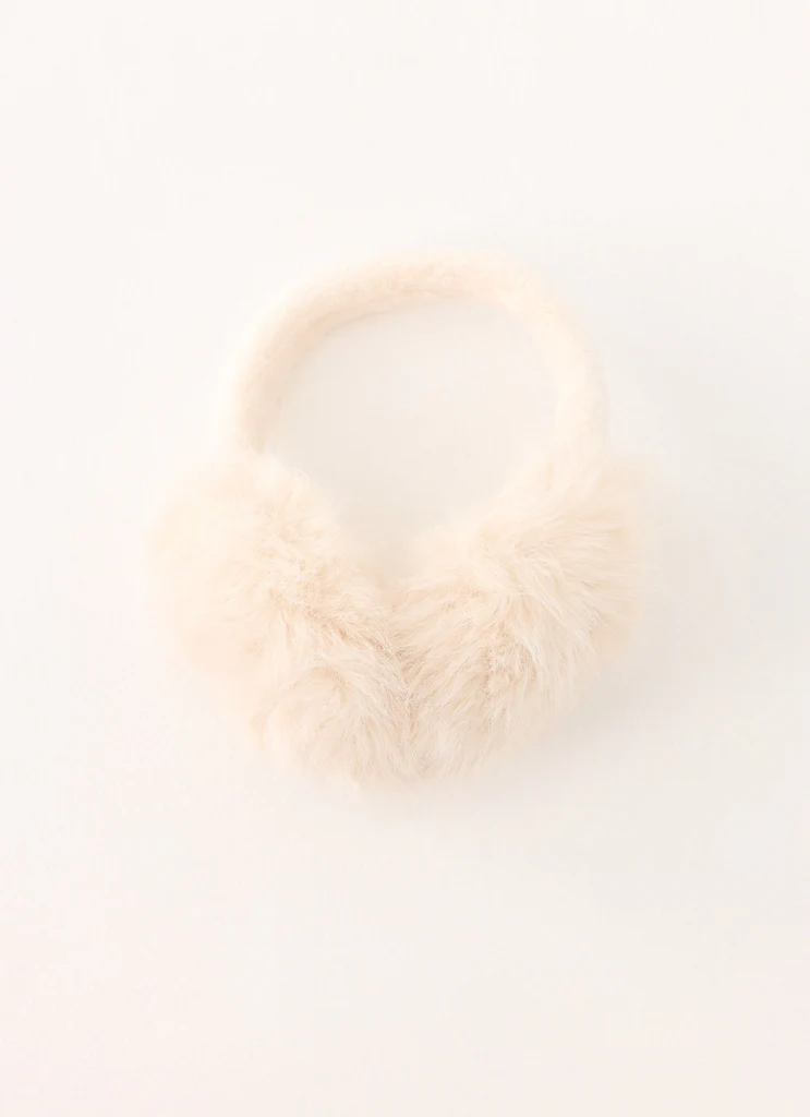 Collina Faux Fur Ear Muffs - Cream