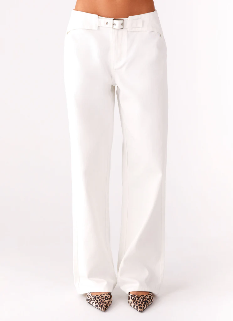 Texas Low Rise Denim Jeans - White