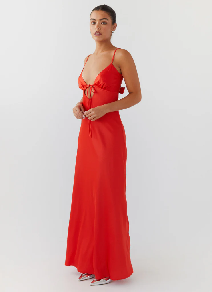 Flora Satin Maxi Dress – Citrus Flora Satin Maxi Dress - Citrus