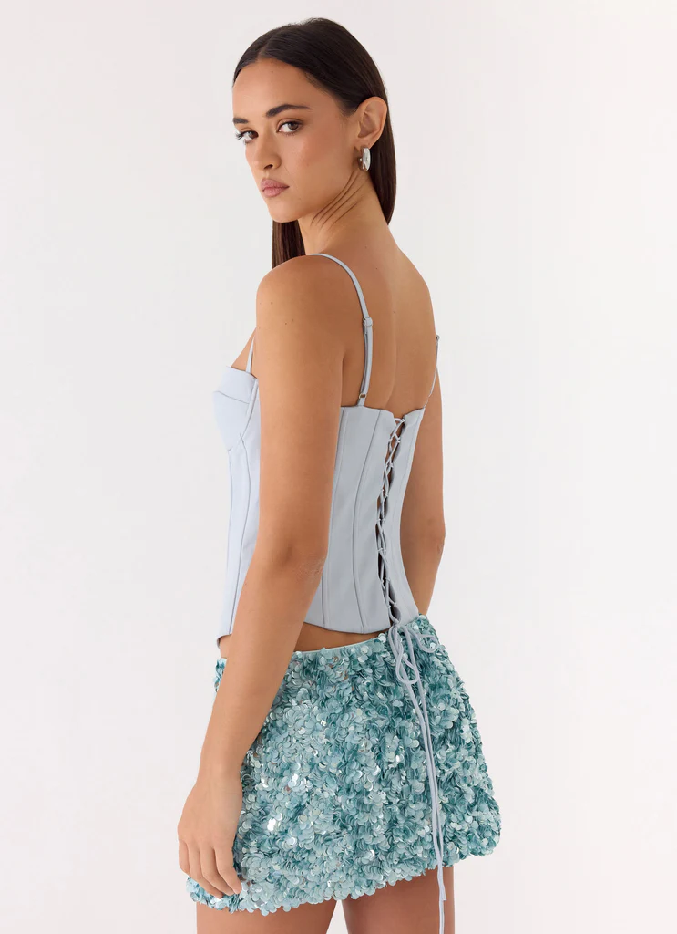 Ania Corset Top - Blue