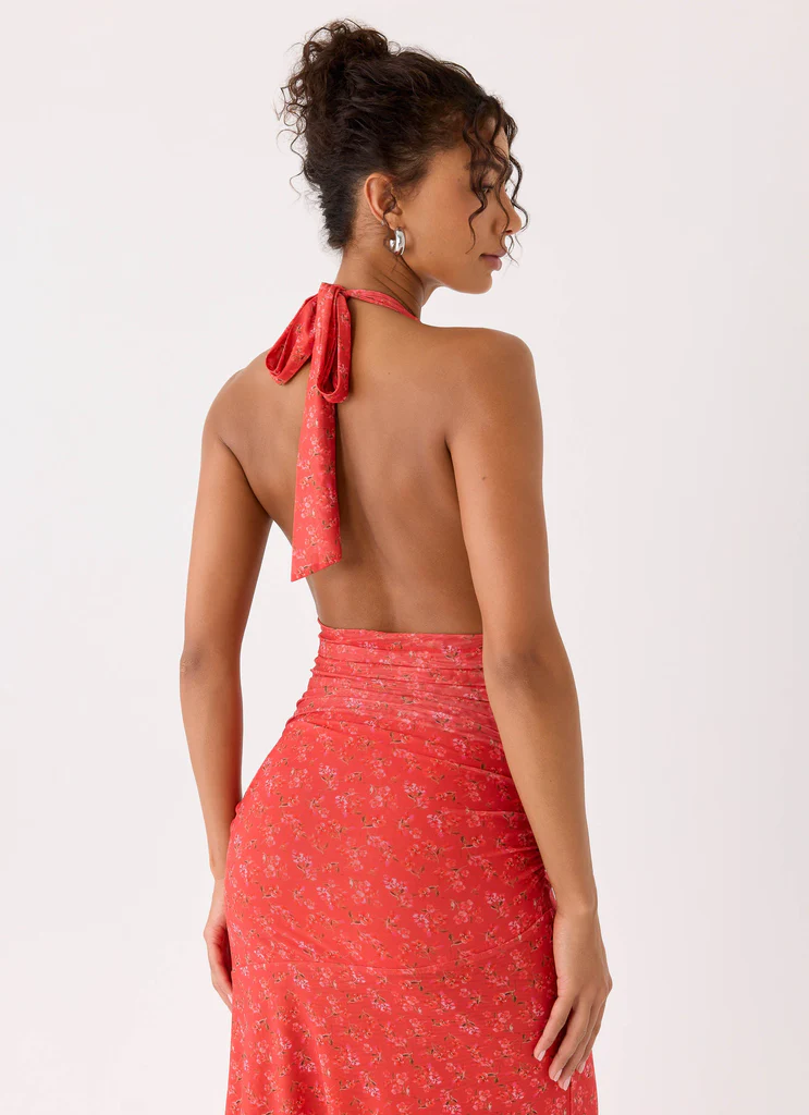 Esme Maxi Dress - Magenta Red Rose