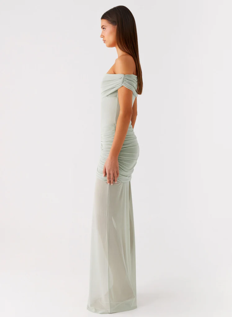 Eyllin Off Shoulder Maxi Dress - Sage