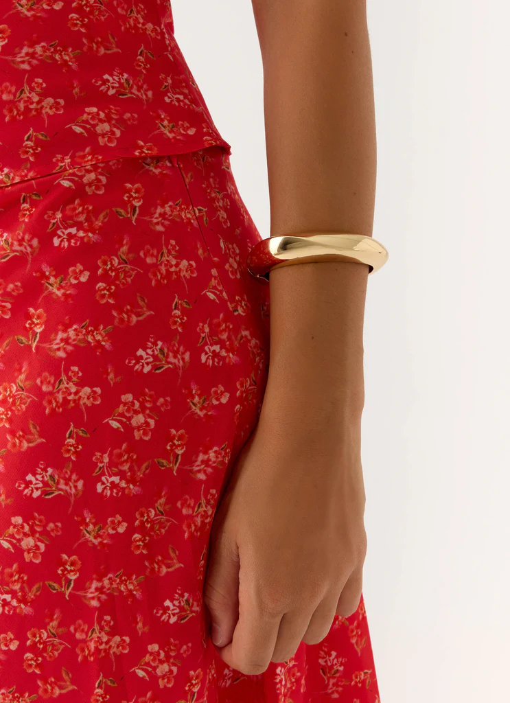 Faded Bloom Bangle - Gold