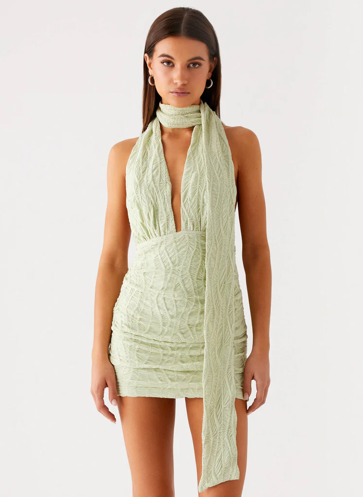 Crimson Mini Dress - Forest Sage