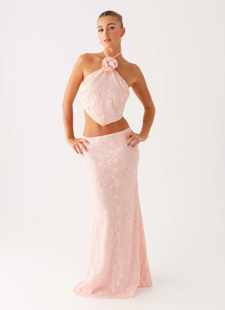 Nico Sequin Maxi Skirt – Pink Nico Sequin Maxi Skirt - Pink