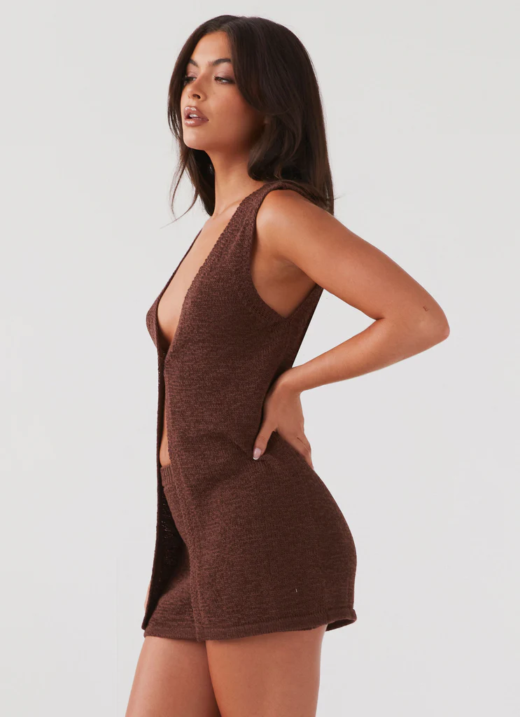 Capri Glow Knit Top – Chocolate Capri Glow Knit Top - Chocolate