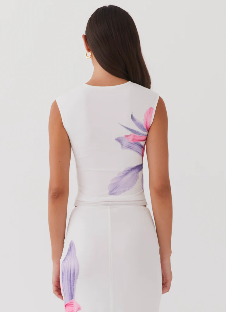 Waiting For Dawn Mesh Top - White