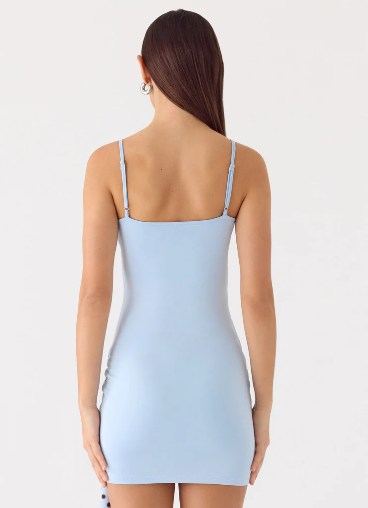 Hypnosis Mini Dress - Blue Mocha Dot