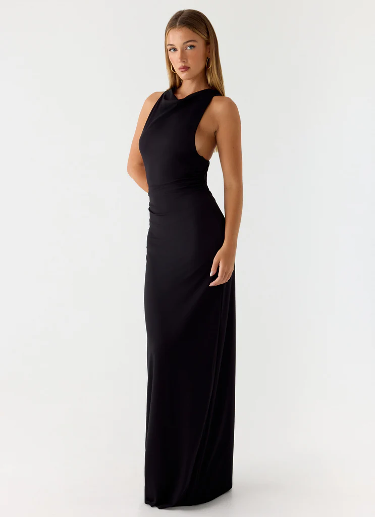 Hidden Agenda Maxi Dress - Black