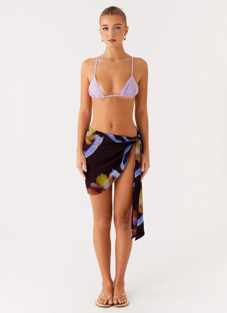 Golden Blaze Sarong - Dark Floral