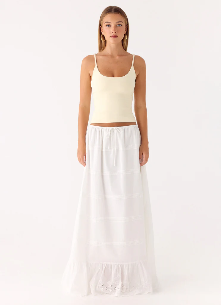 Lior Cotton Maxi Skirt - White