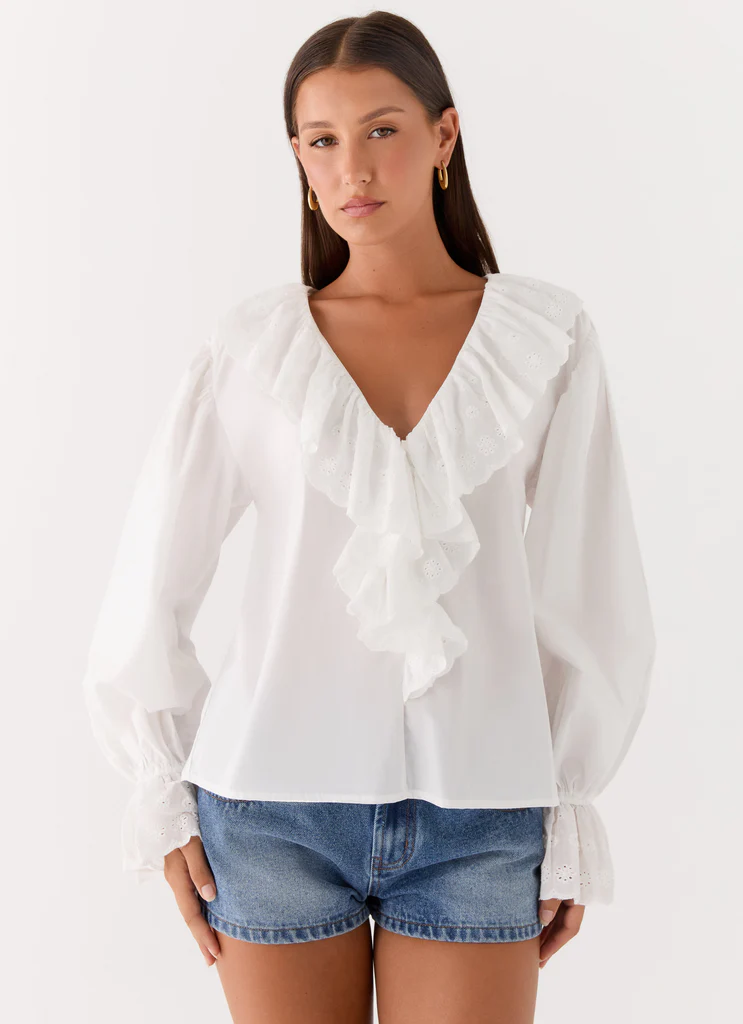Verrin Cotton Blouse - White