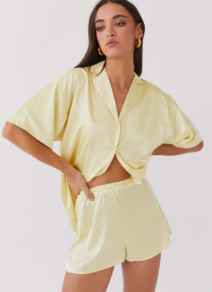 Julia Satin Shorts – Lemon Julia Satin Shorts - Lemon
