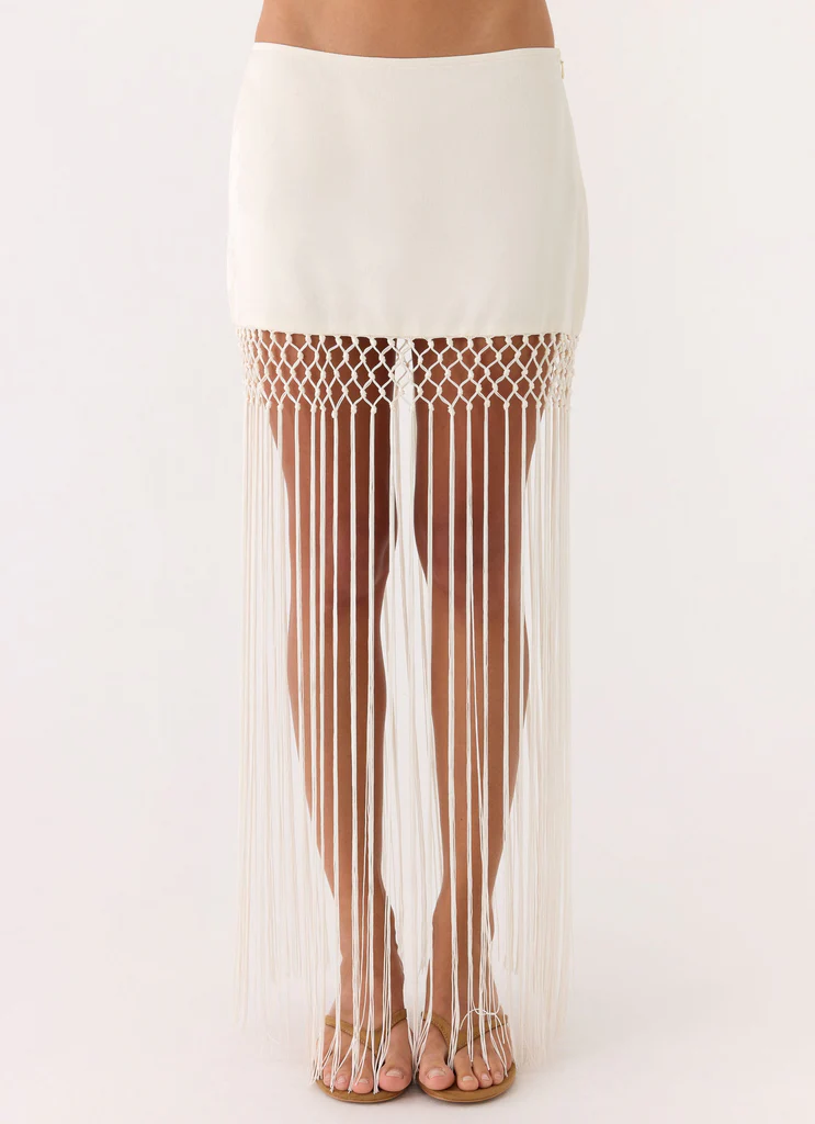 Mania Tassel Mini Skirt – Ivory Mania Tassel Mini Skirt - Ivory