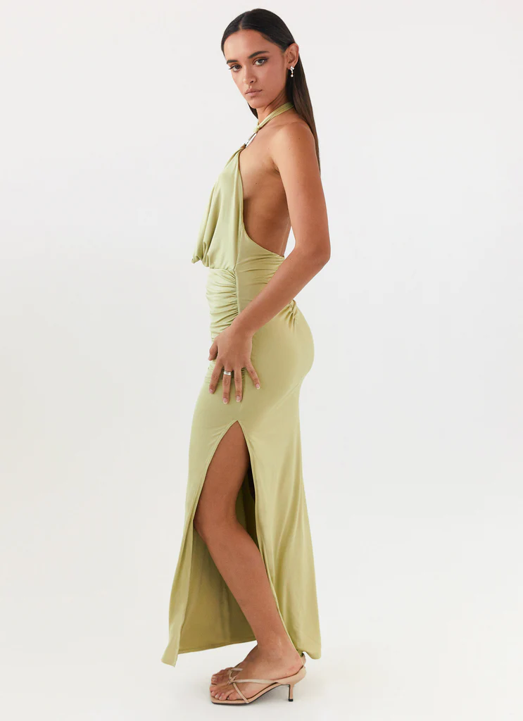 Samara Halterneck Maxi Dress – Sage Samara Halterneck Maxi Dress - Sage