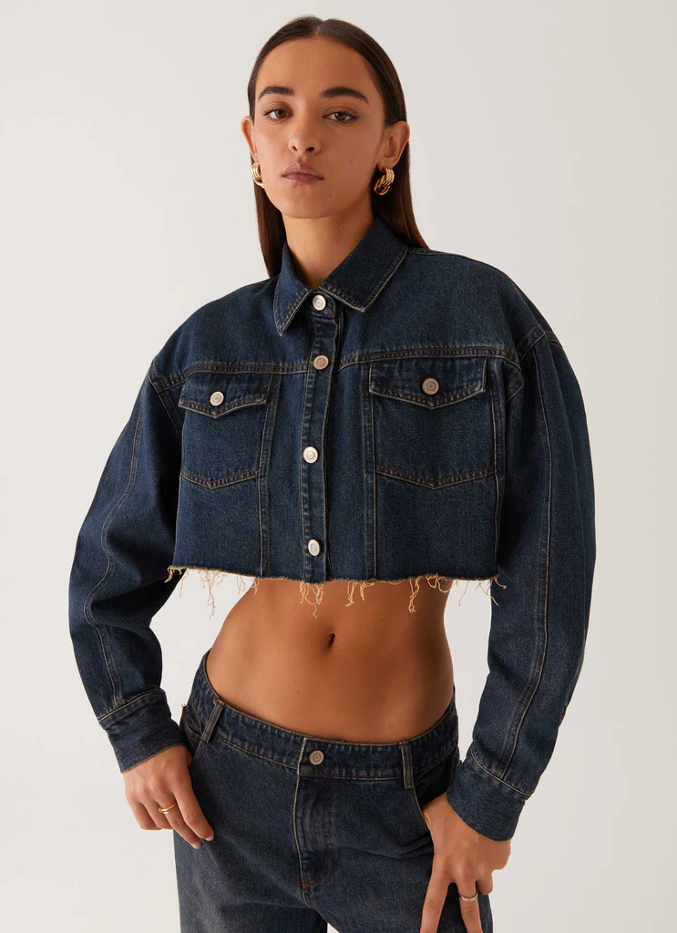 Colorado Cropped Jacket – Blue Colorado Cropped Jacket - Blue