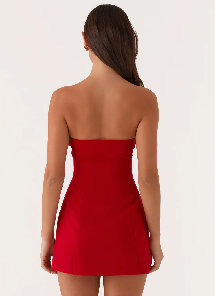 Patsie Strapless Mini Dress – Red Patsie Strapless Mini Dress - Red