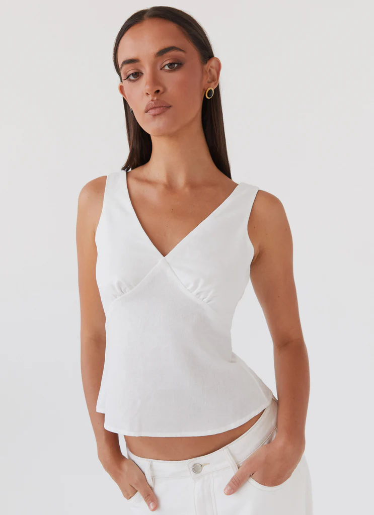 Nori Linen Top – White Nori Linen Top - White
