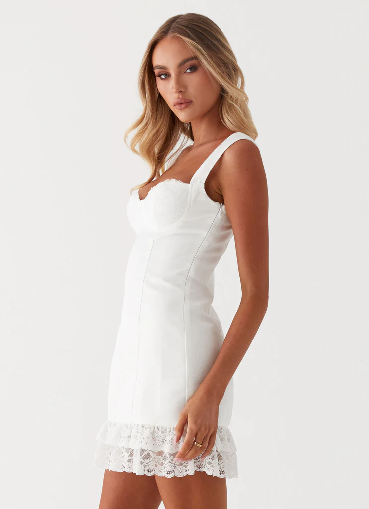 Isadora Lace Mini Dress – White Isadora Lace Mini Dress - White