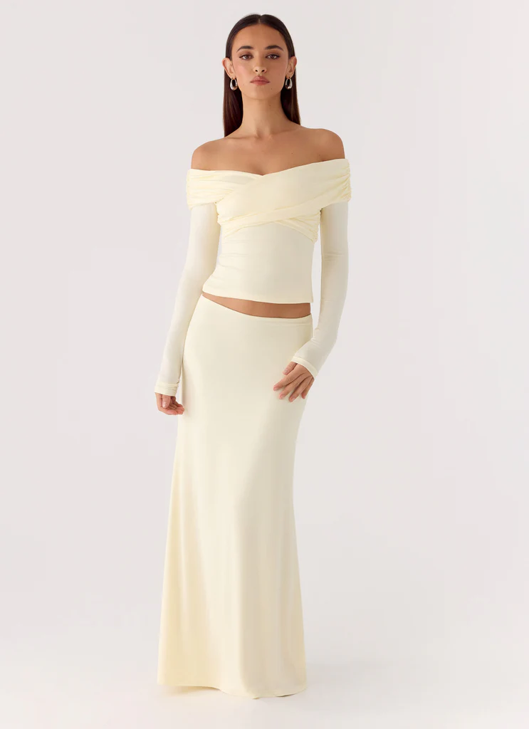 Like A Flower Maxi Skirt - Lemon Yellow