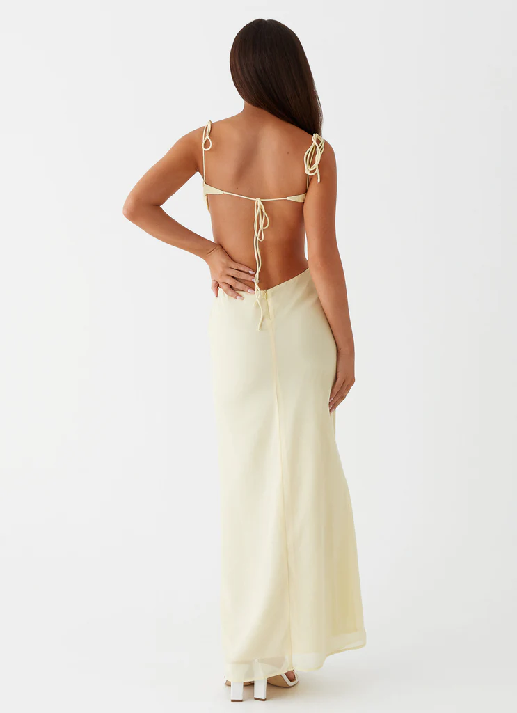 Tyra Ruched Maxi Dress – Yellow Tyra Ruched Maxi Dress - Yellow