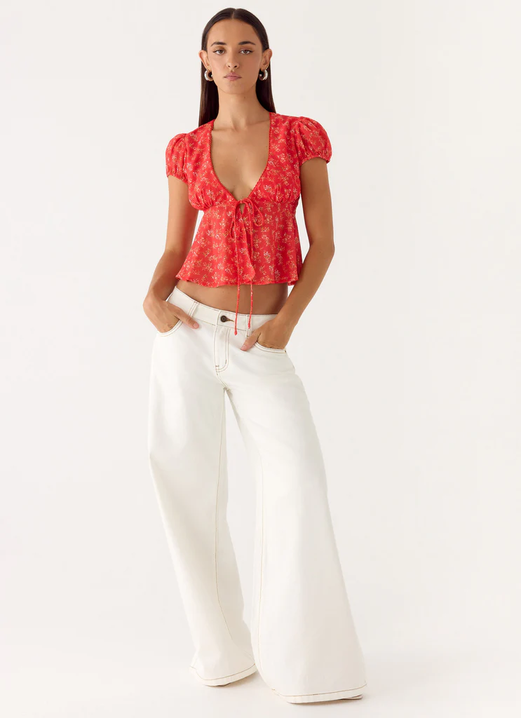 Ailani Top - Magenta Red Rose