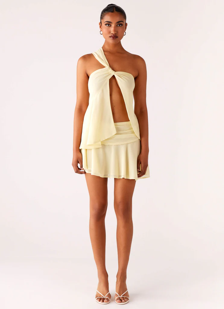 Delight Me Asymmetrical Top - Yellow